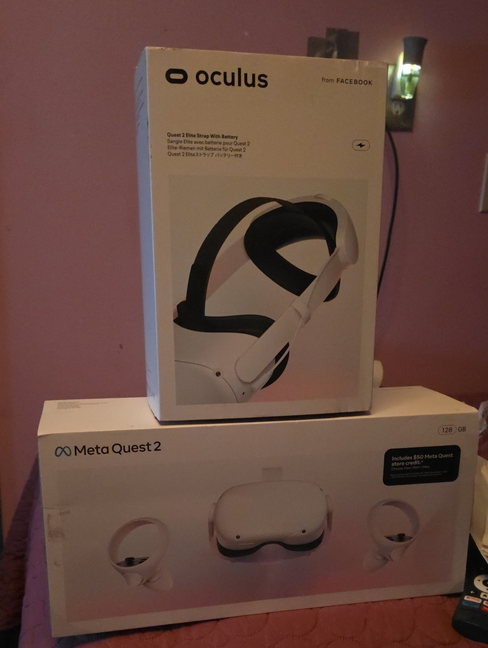 Oculus Meta Quest 2 VR Headset and Elite Strap - White and Black